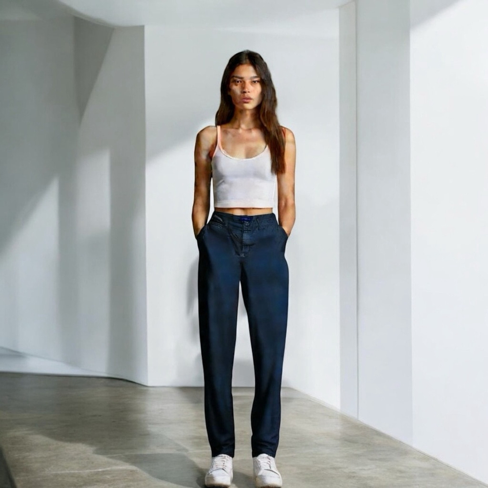 * NEW Outerknown Dark Blue Relaxed Straight Organic Cotton Twill Pants Size 8
